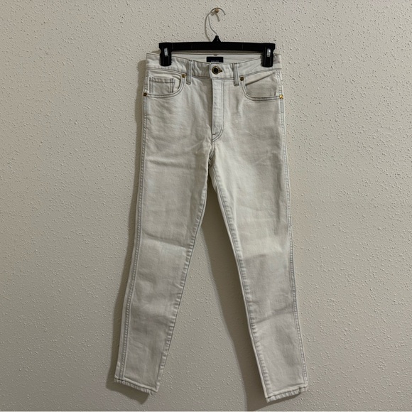 Khaite Kassandra Mid-rise Skinny Jeans In Washed Ivory - Size 26 - Picture 2 of 11